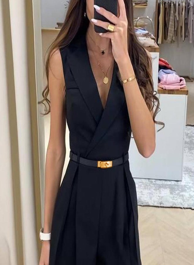 M-YOUNG Women Skinny Leather Belt Solid Color Alloy Turn Lock Adjustable Waistband for Jeans Dresses Pants Coats (Black) - Image 5